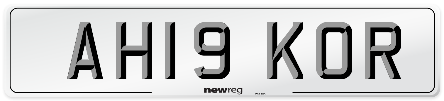 AH19 KOR Number Plate from New Reg
